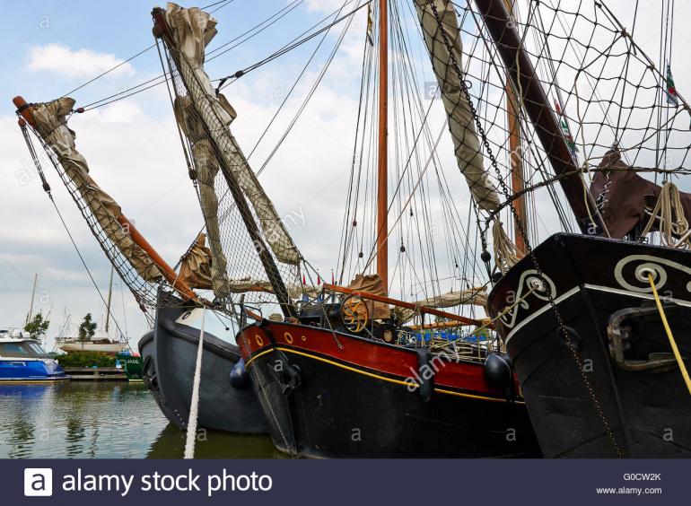 sailing boats at monnickendam haven north holland G0CW2K